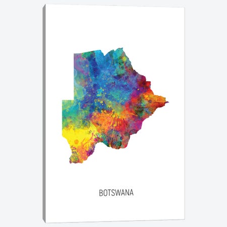 Botswana Map Canvas Print #MTO2900} by Michael Tompsett Art Print