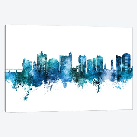Sarasota Florida Skyline Blue Teal Canvas Print #MTO2905} by Michael Tompsett Canvas Artwork