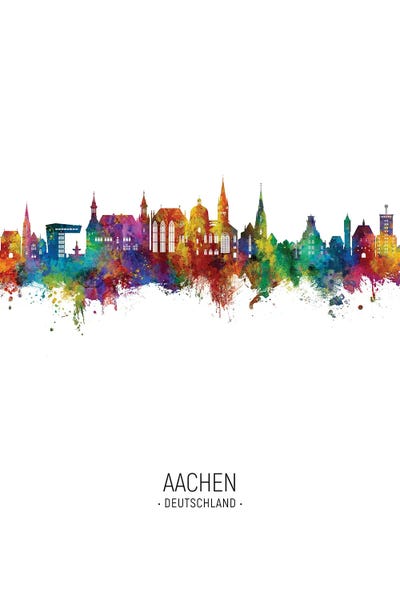 Aachen Germany Skyline Portrait by Michael Tompsett canvas print