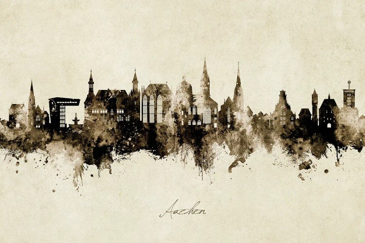 Aachen Germany Skyline Vintage by Michael Tompsett wall art