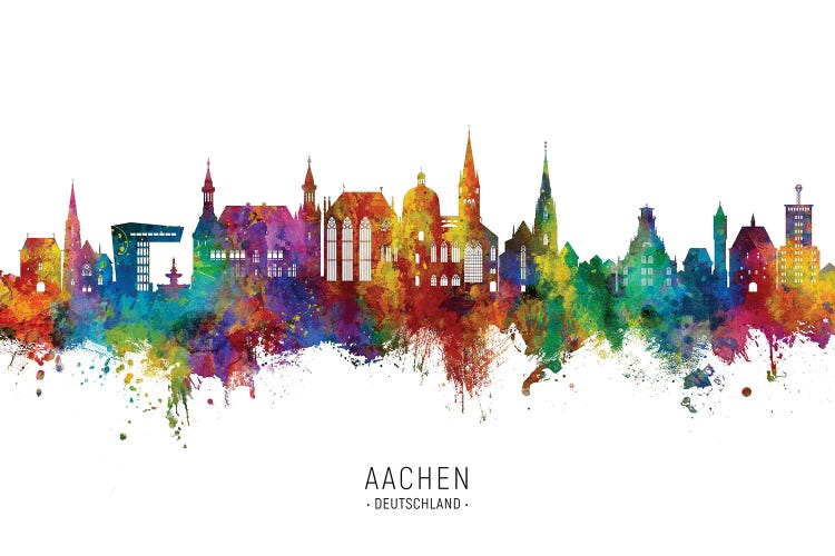 Aachen Germany Skyline City Name