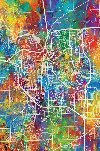 Michigan: Ann Arbor Map Color by Michael Tompsett