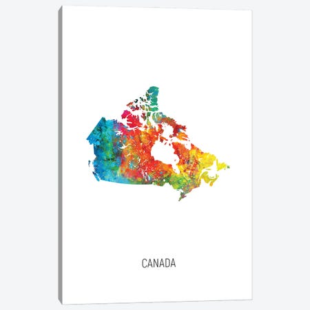 Canada Map Canvas Print #MTO2916} by Michael Tompsett Art Print