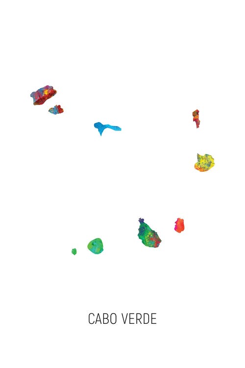 Cabo Verde Map by Michael Tompsett wall art