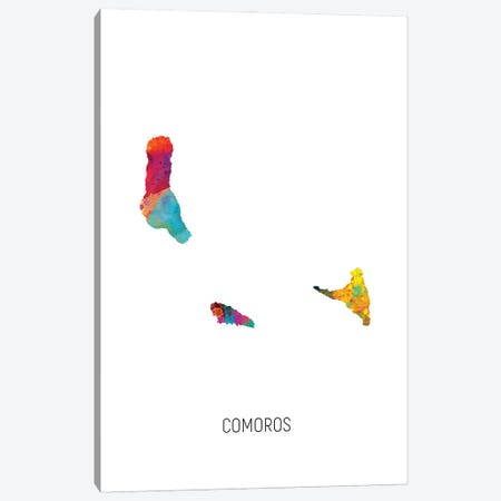 Comoros Map Canvas Print #MTO2921} by Michael Tompsett Art Print