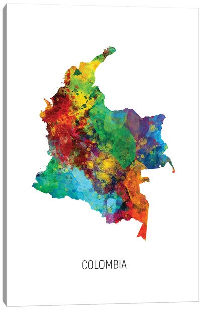 Colombia Map Canvas Art Print - Colombia
