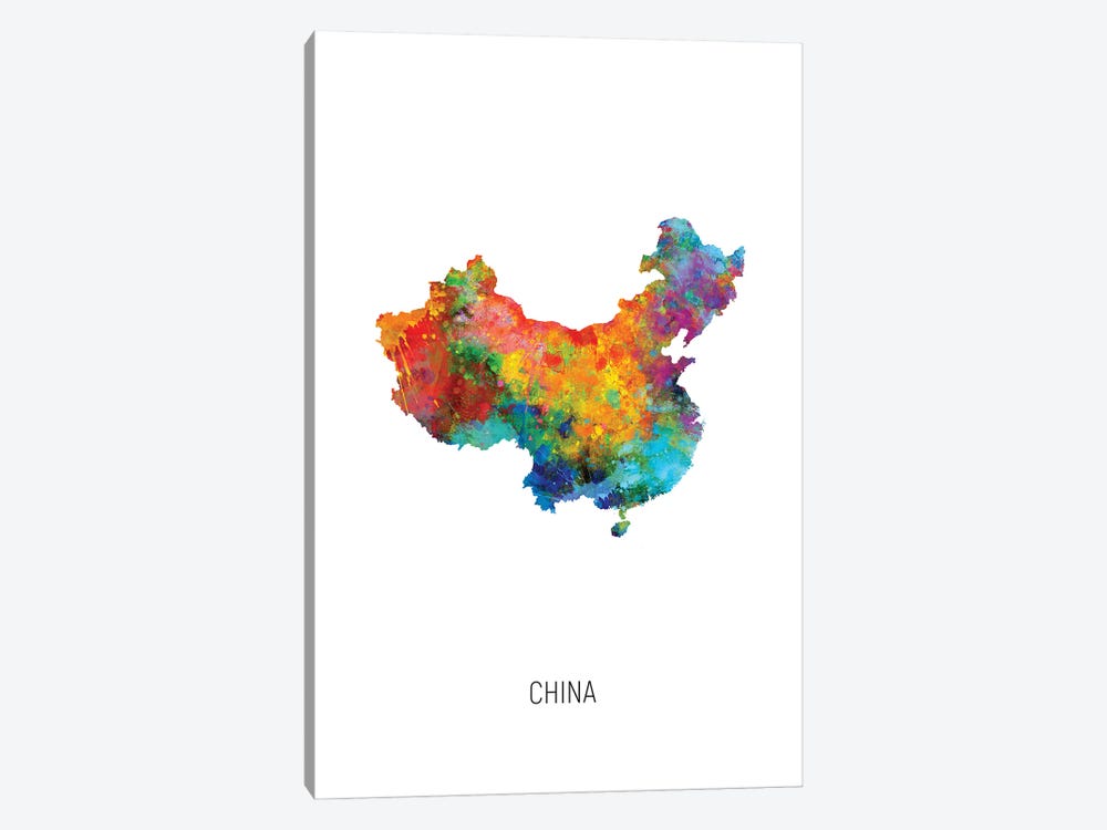China Map by Michael Tompsett 1-piece Canvas Artwork
