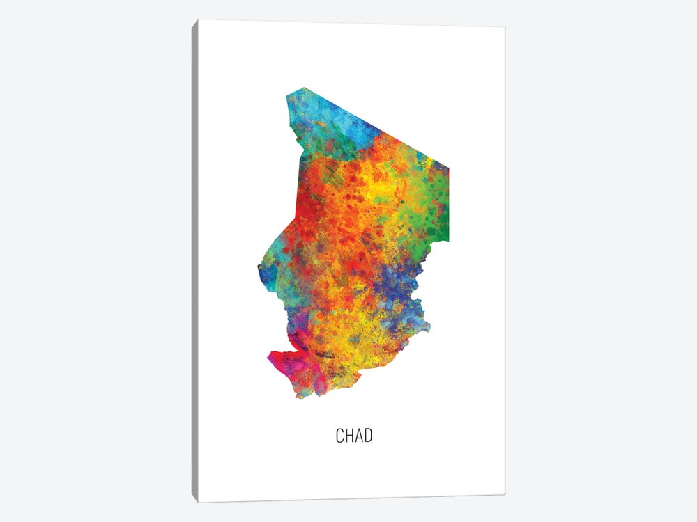 Chad Map by Michael Tompsett 1-piece Art Print