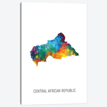 Central African Republic Map Canvas Print #MTO2925} by Michael Tompsett Canvas Artwork