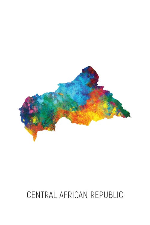 Central African Republic Map by Michael Tompsett wall art