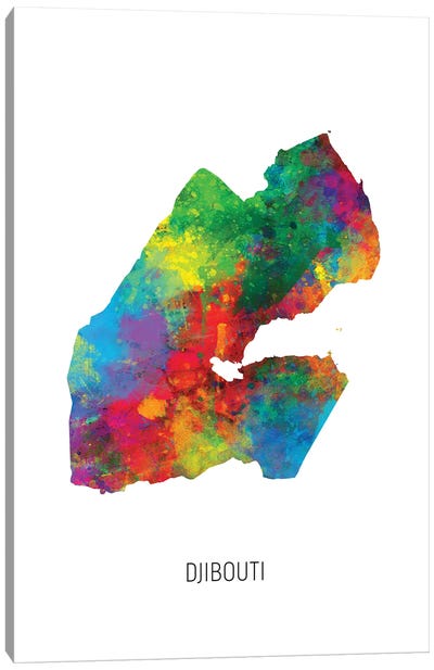 Djibouti Map Canvas Art Print