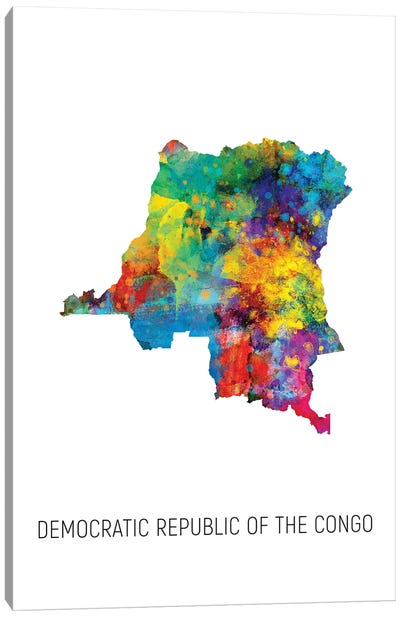 Democratic Republic Of The Congo Map Canvas Art Print