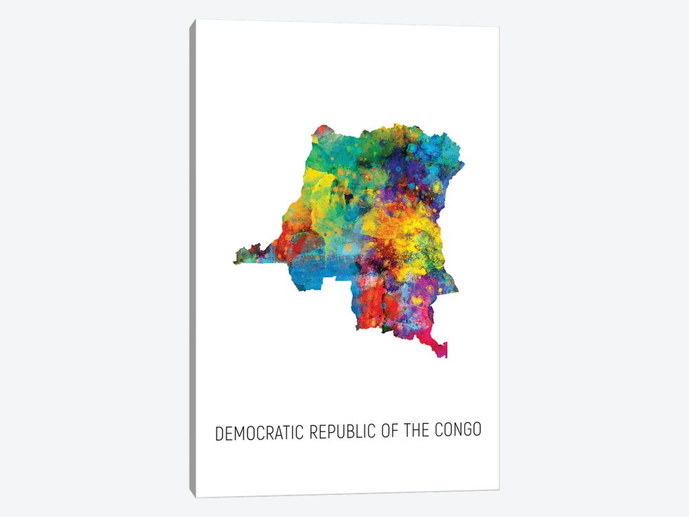 Democratic Republic Of The Congo Map by Michael Tompsett 1-piece Art Print