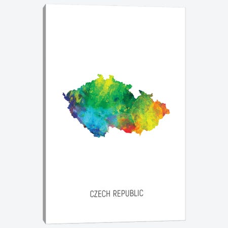 Czech Republic Map Canvas Print #MTO2929} by Michael Tompsett Canvas Print