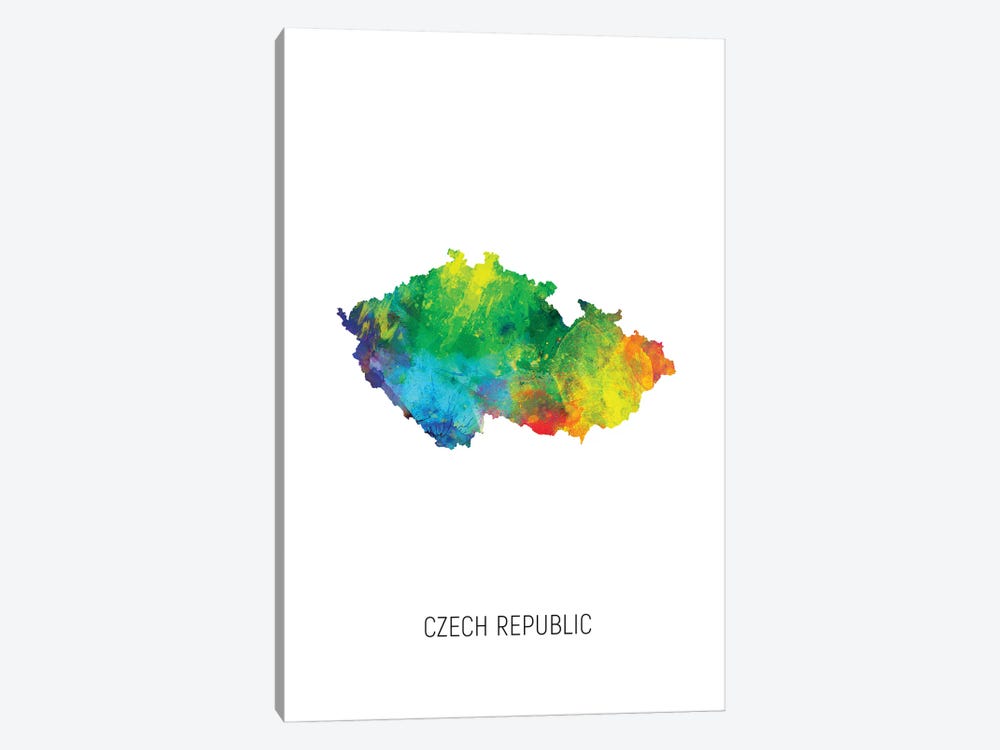 Czech Republic Map by Michael Tompsett 1-piece Canvas Wall Art