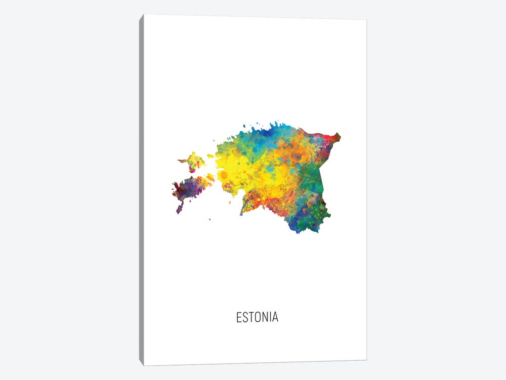 Estonia Map by Michael Tompsett 1-piece Art Print