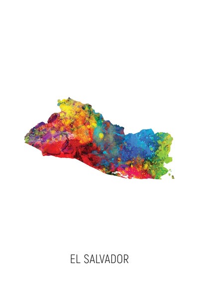 Central America: El Salvador Map by Michael Tompsett
