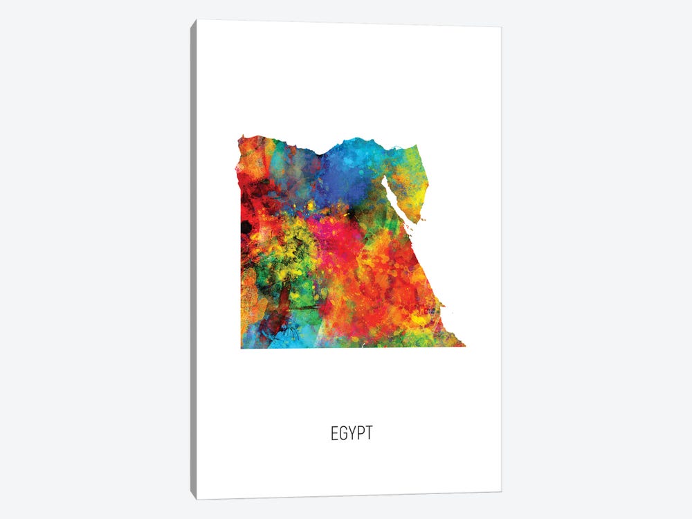 Egypt Map by Michael Tompsett 1-piece Canvas Art