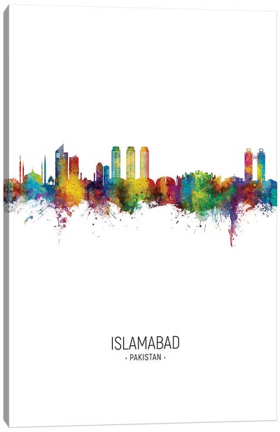 Islamabad Pakistan Skyline Portrait Canvas Art Print - Pakistan