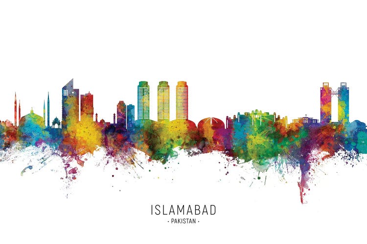 Islamabad Pakistan Skyline City Name by Michael Tompsett wall art