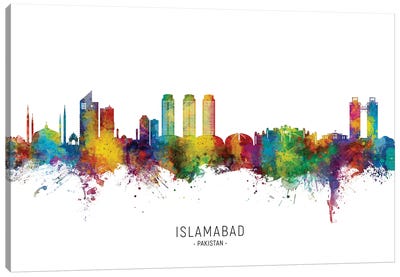 Islamabad Pakistan Skyline City Name Canvas Art Print - Pakistan