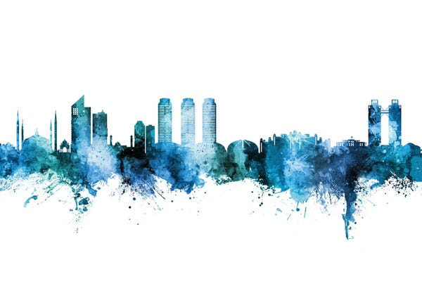 Islamabad Pakistan Skyline Blue Teal