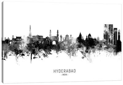 Hyderabad India Skyline Name Bw Canvas Art Print - India Art