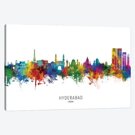 Hyderabad India Skyline City Name Canvas Print #MTO2963} by Michael Tompsett Canvas Art Print