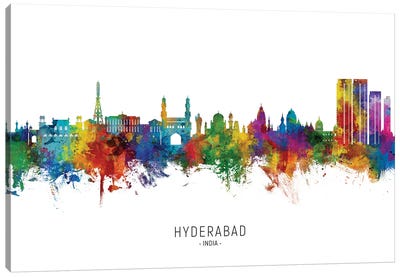 Hyderabad India Skyline City Name Canvas Art Print - India