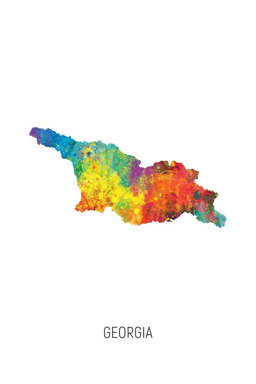 Georgia Map by Michael Tompsett wall art