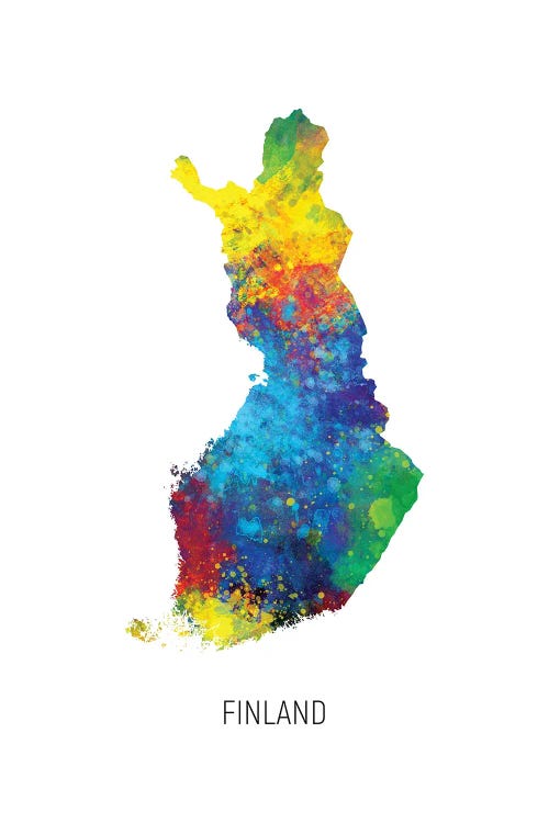 Finland Map by Michael Tompsett wall art