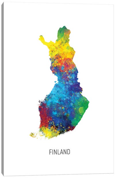 Finland Map Canvas Art Print - Finland