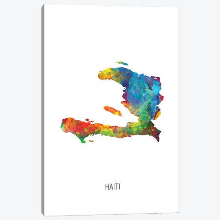Haiti Map Canvas Print #MTO2970} by Michael Tompsett Canvas Art