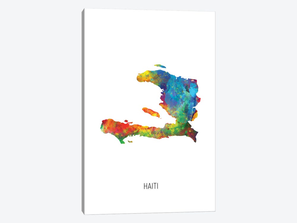 Haiti Map by Michael Tompsett 1-piece Canvas Art