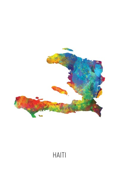 Large Map Art - Canvas Prints: Haiti Map by Michael Tompsett