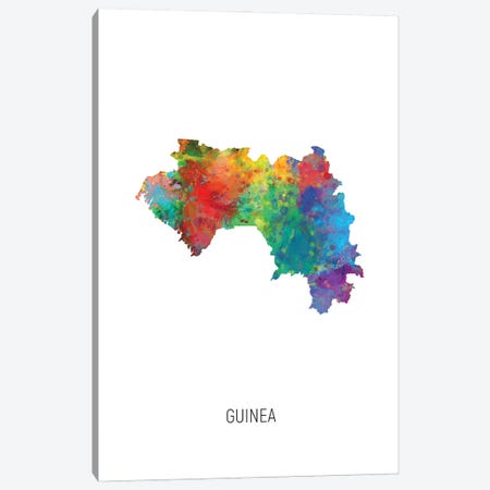 Guinea Map Canvas Print #MTO2971} by Michael Tompsett Canvas Wall Art