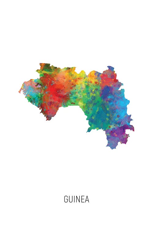 Guinea Map by Michael Tompsett wall art