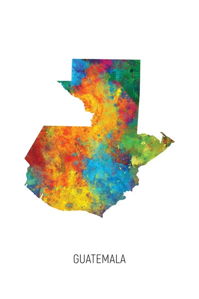 Guatemala Map by Michael Tompsett gallery poster