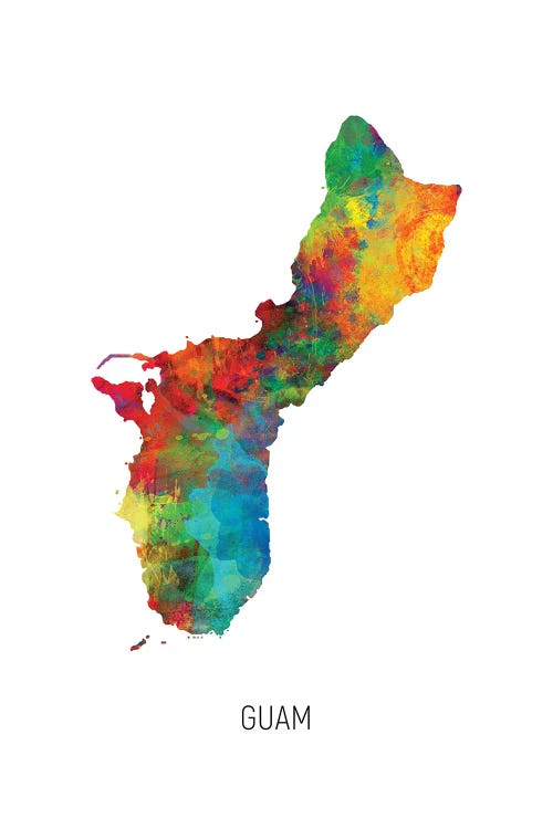 Guam Map by Michael Tompsett wall art