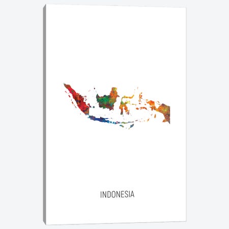 Indonesia Map Canvas Print #MTO2975} by Michael Tompsett Canvas Print