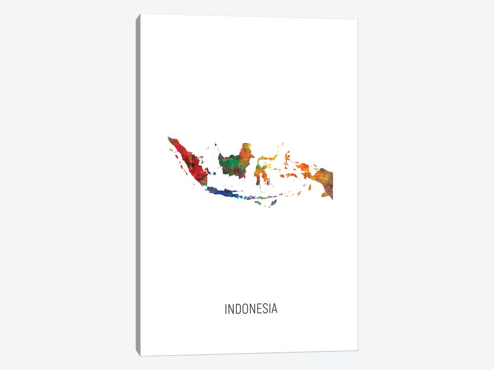 Indonesia Map by Michael Tompsett 1-piece Art Print