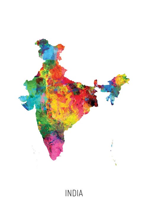 India Map by Michael Tompsett canvas print