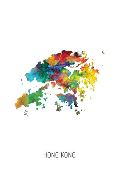 Hong Kong: Hong Kong Map by Michael Tompsett