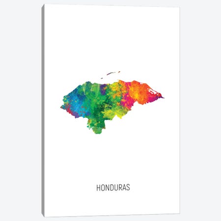 Honduras Map Canvas Print #MTO2979} by Michael Tompsett Canvas Artwork