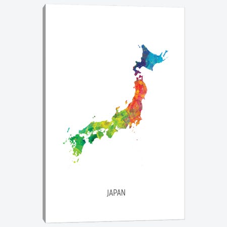 Japan Map Canvas Print #MTO2980} by Michael Tompsett Art Print