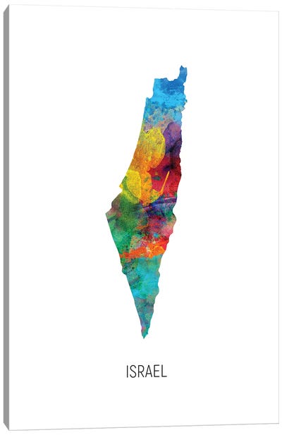 Israel Map Canvas Art Print - Israel