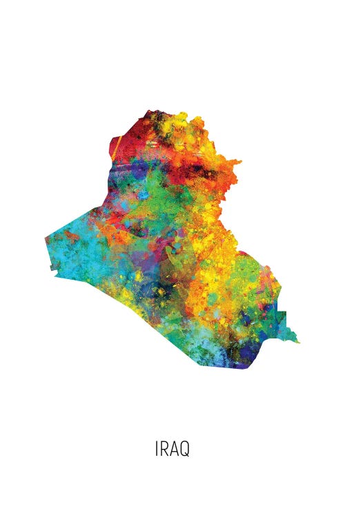 Iraq Map by Michael Tompsett wall art