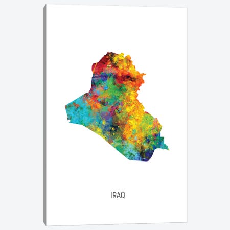 Iraq Map Canvas Print #MTO2983} by Michael Tompsett Art Print