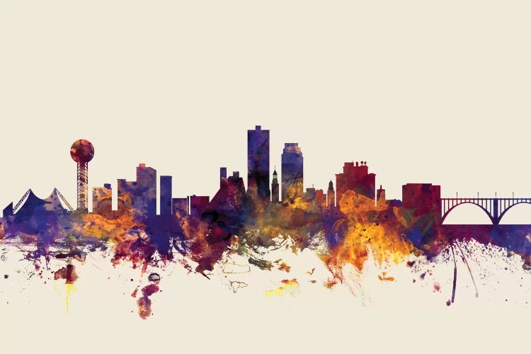 Knoxville, Tennessee, USA On Beige by Michael Tompsett wall art
