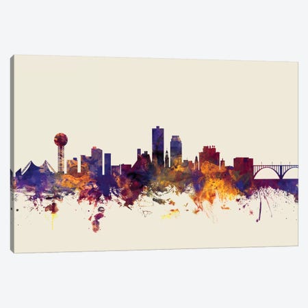 Knoxville, Tennessee, USA On Beige Canvas Print #MTO298} by Michael Tompsett Canvas Artwork